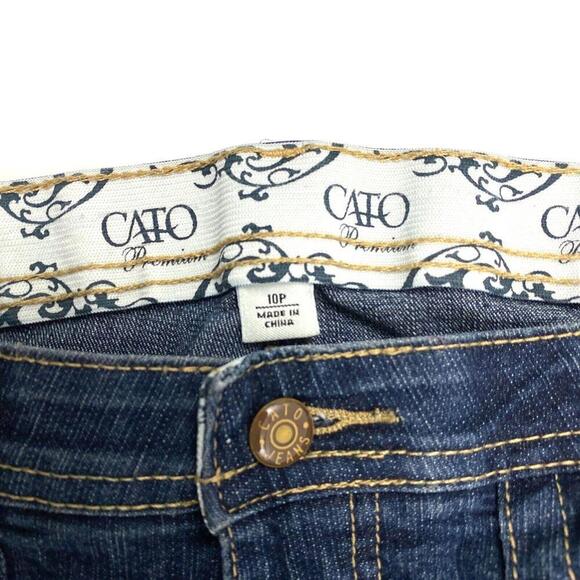 Cato Bootcut Back Flap Pockets Women's size 10P Dark Wash Blue Denim jeans - Picture 3 of 4